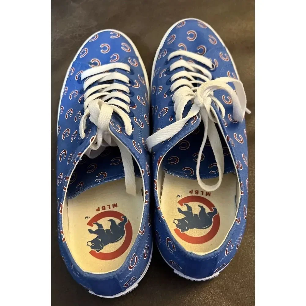 Chicago Cubs MLB Team Logo Canvas Sneakers Unisex Men SZ 9 Women SZ 10.5 Row One